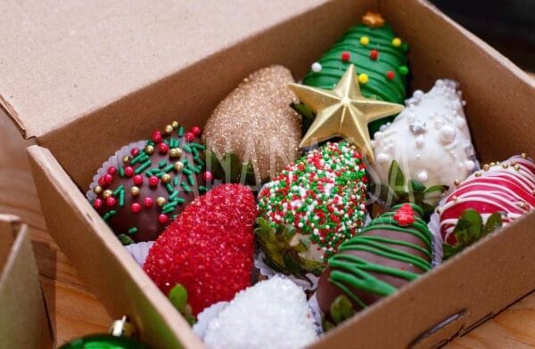 Fresas con chocolate navidad
