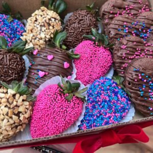 Fresas con chocolate y brownies bogotá