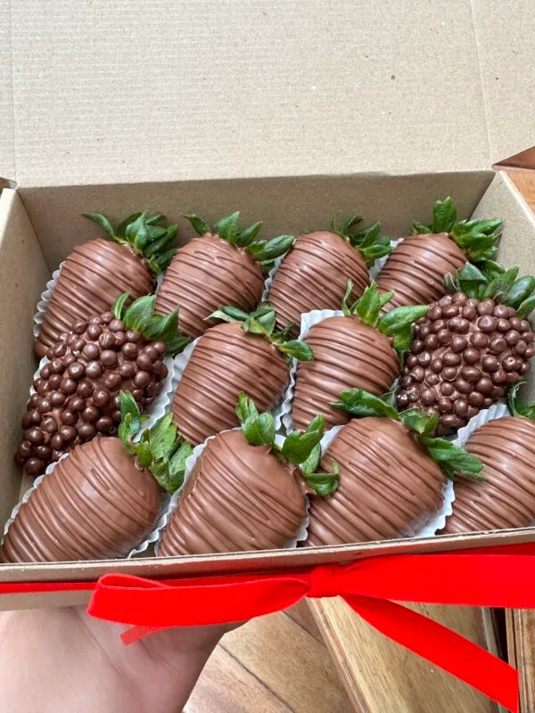 Fresas con chocolate oscuro