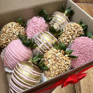 Fresas con chocolate y mani