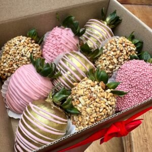 Fresas con chocolate y mani