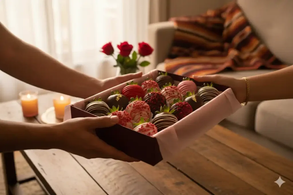 Fresas con chocolate como regalo especial para San Valentín