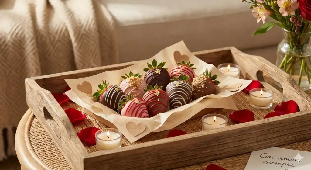 Fresas con chocolate como regalo de San Valentín en Colombia