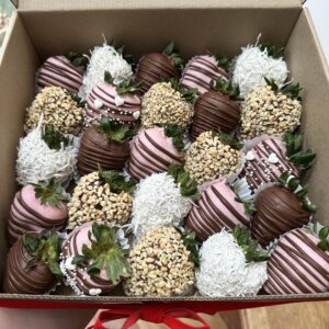 Fresas con chocolate con mani